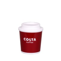 8oz Reusable Plastic PP Coffee Cups With Lid