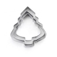 Hot selling high quality 3-pcs kitchen baking tools stainless steel metal christmas cookie cutters set