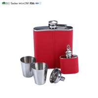 Stainless steel hip flask set with mini hip flask