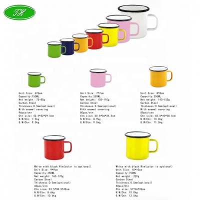 Cheap promotional outdoor enamel camping coffee cup travel sublimation personalized 15oz enamel mug