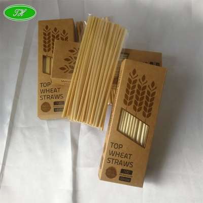 Wholesale customizable 100% biodegradable disposable wheat drinking straws